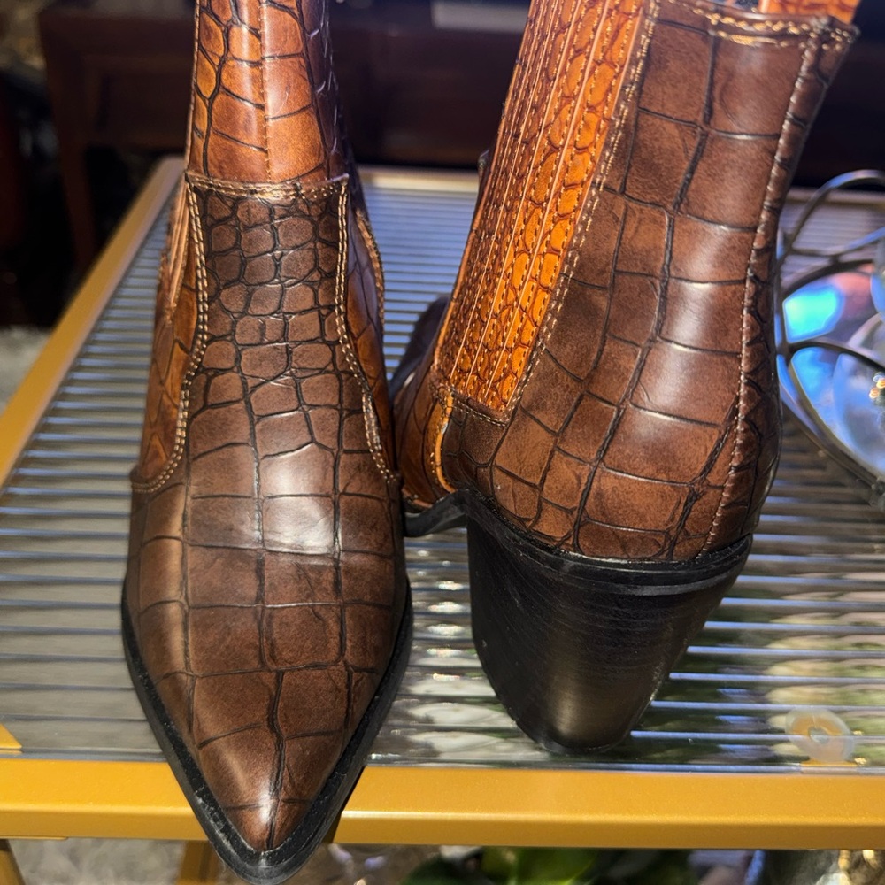 ASOS Women's Textured Brown Heeled Boots - Picture 3 of 14